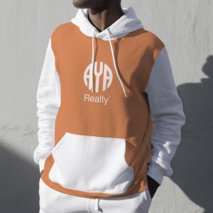 Simple white hoodie mockup psd comfortably sporty menswear